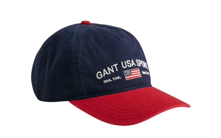 GANT UOMO CAPPELLINO CON VISIERA DELAVE A CONTRASTO ROSSO BLU