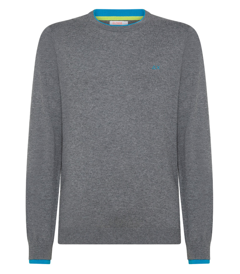 SUN 68 MAGLIA ROUND DOUBLE RIB GRIGIO SCURO