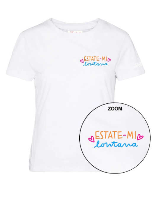MC2 SAINT BARTH T-SHIRT DONNA EMILIE ESTATE-MI LONATNA BIANCO