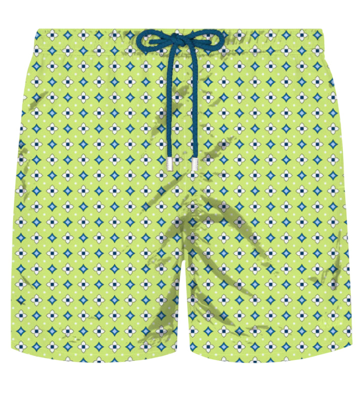 MC2 SAINT BARTH COSTUME DA BAGNO CON STAMPA CRAVATTA VERDE LIME