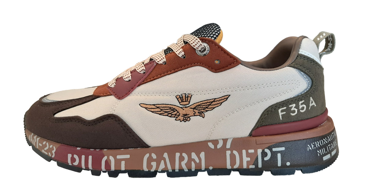 AERONAUTICA MILITARE SNEAKERS COLORE TAUPE BROWN 94586