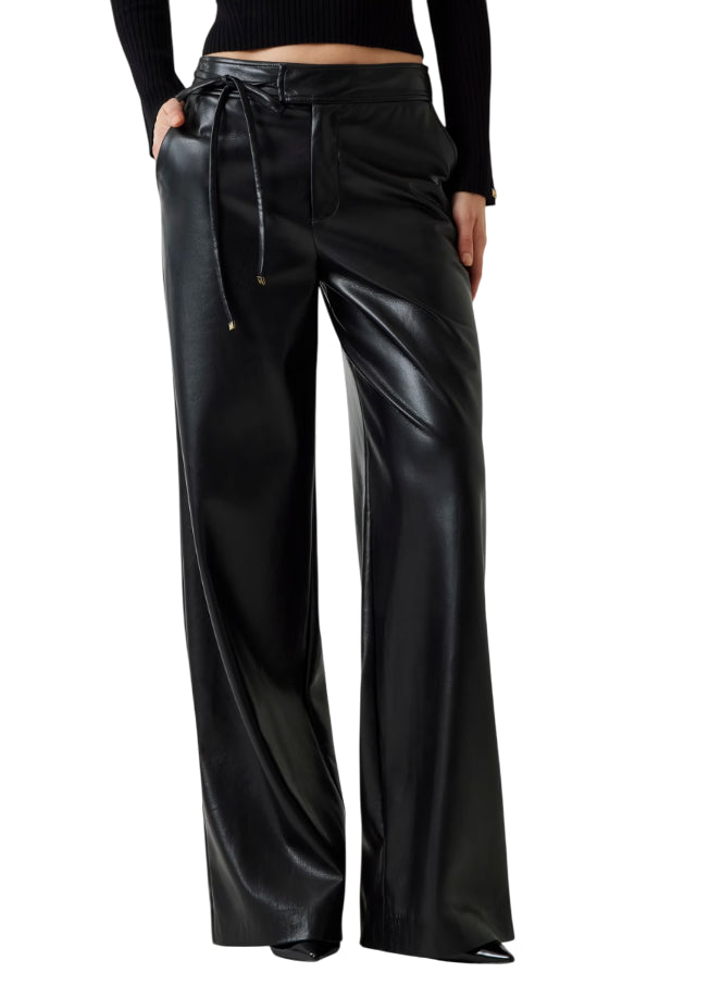 MARCIANO BY GUESS PANTALONE GAMBA LARGA SIMILPELLE BLACK
