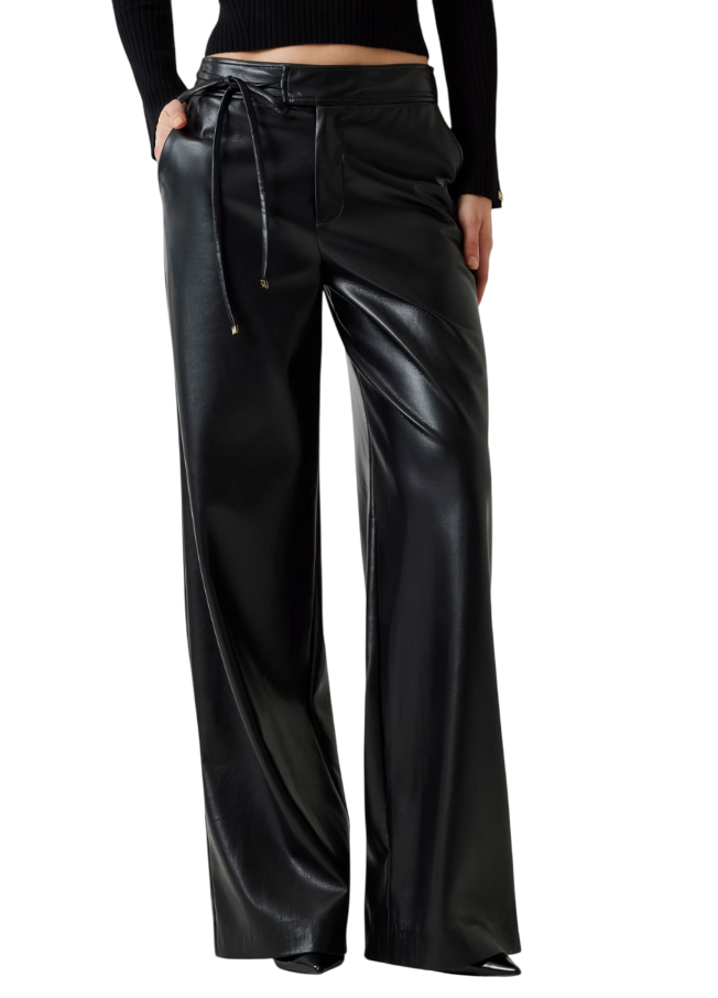 MARCIANO BY GUESS PANTALONE GAMBA LARGA SIMILPELLE BLACK