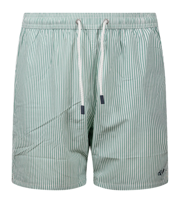 MC2 SAINT BARTH COSTUME MARE PATMOS IN SEERSUCKER RIGATO VERDE BIANCO