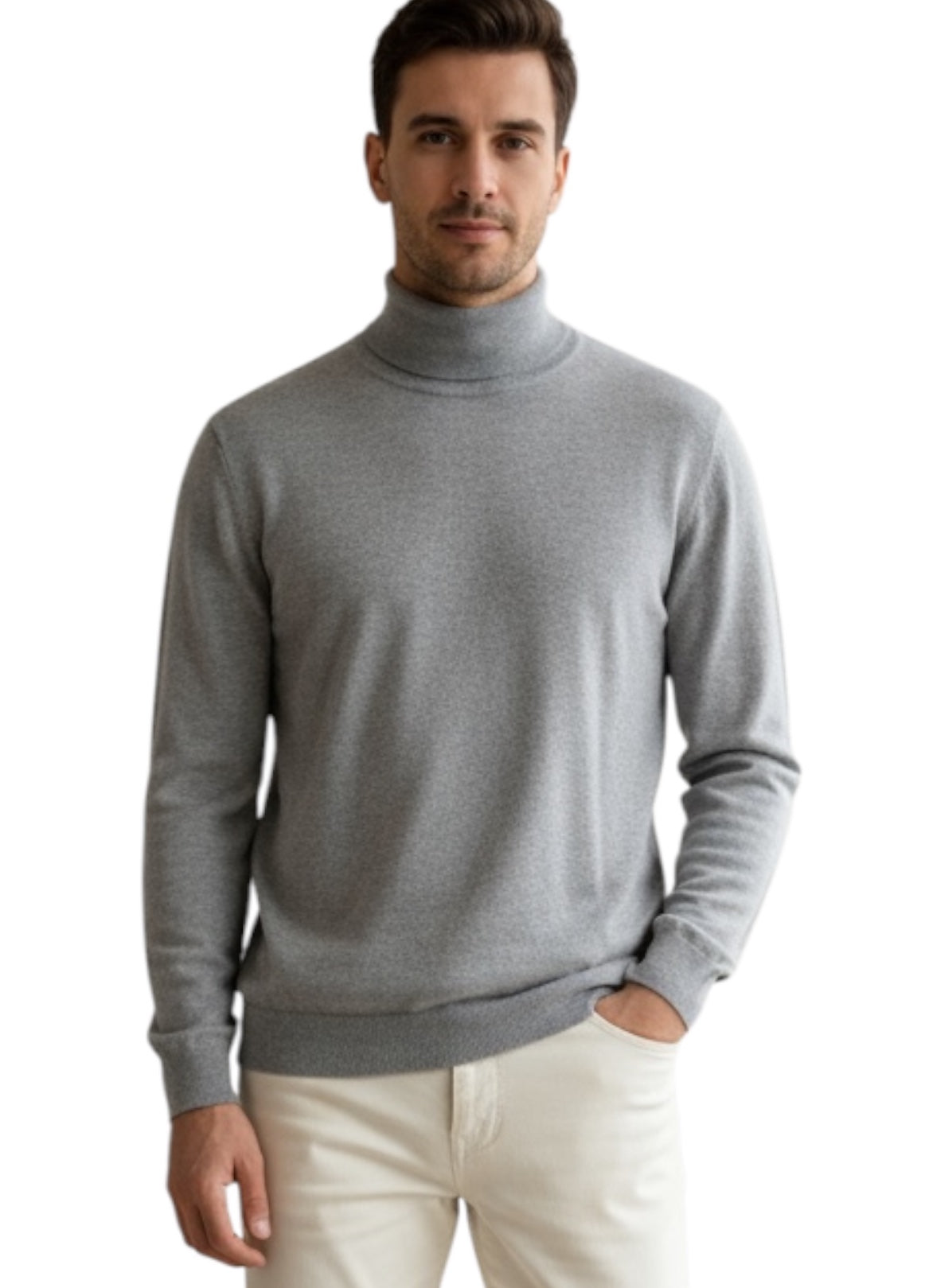 MARK MIDOR MAGLIA DOLCEVITA IN LANA E CASHMERE COLORE TORTORA