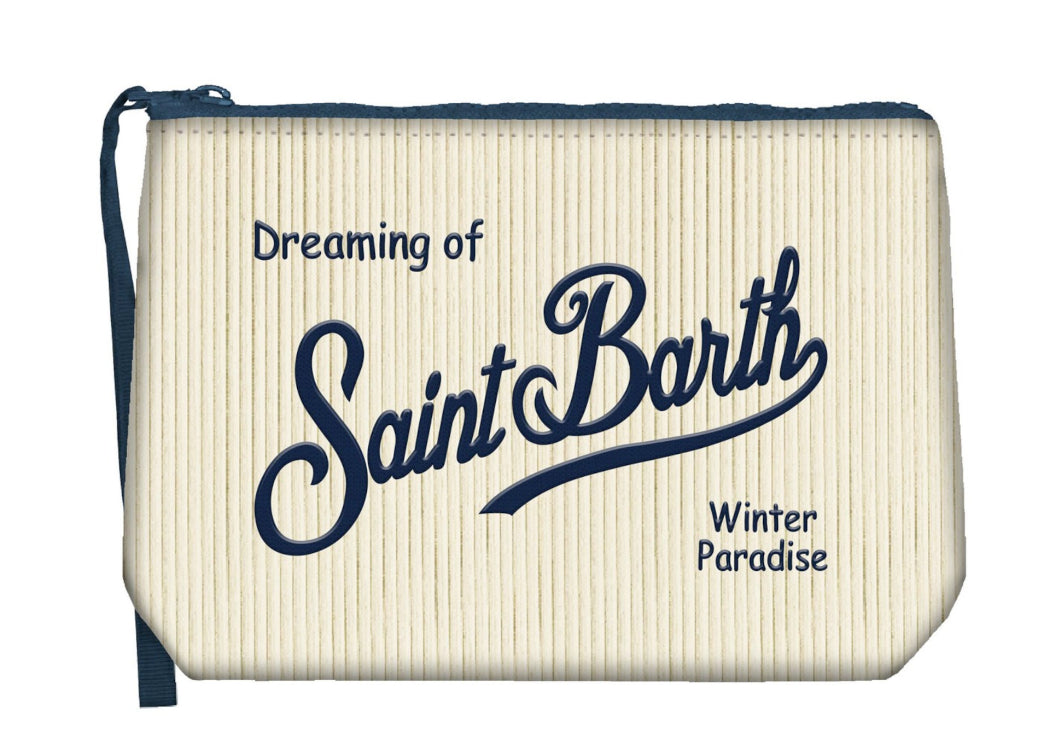 MC2 SAINT BARTH POCHETTE ALINE CORDUROY VELLUTO BIANCO