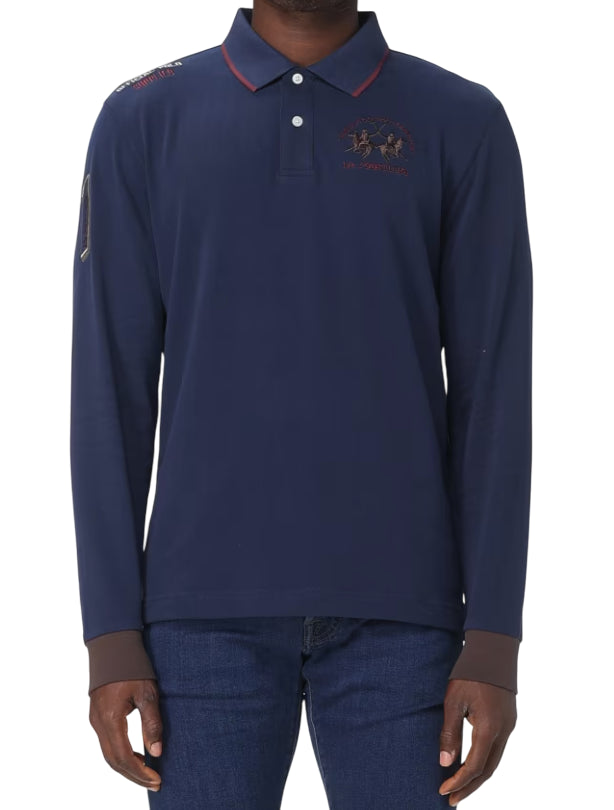 LA MARTINA POLO IN COTONE CON LOGO BLU