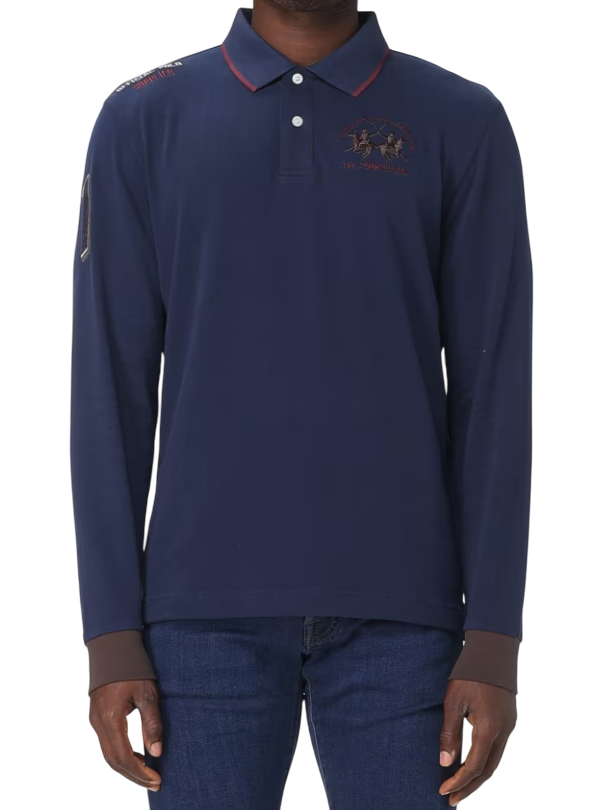 LA MARTINA POLO IN COTONE CON LOGO BLU