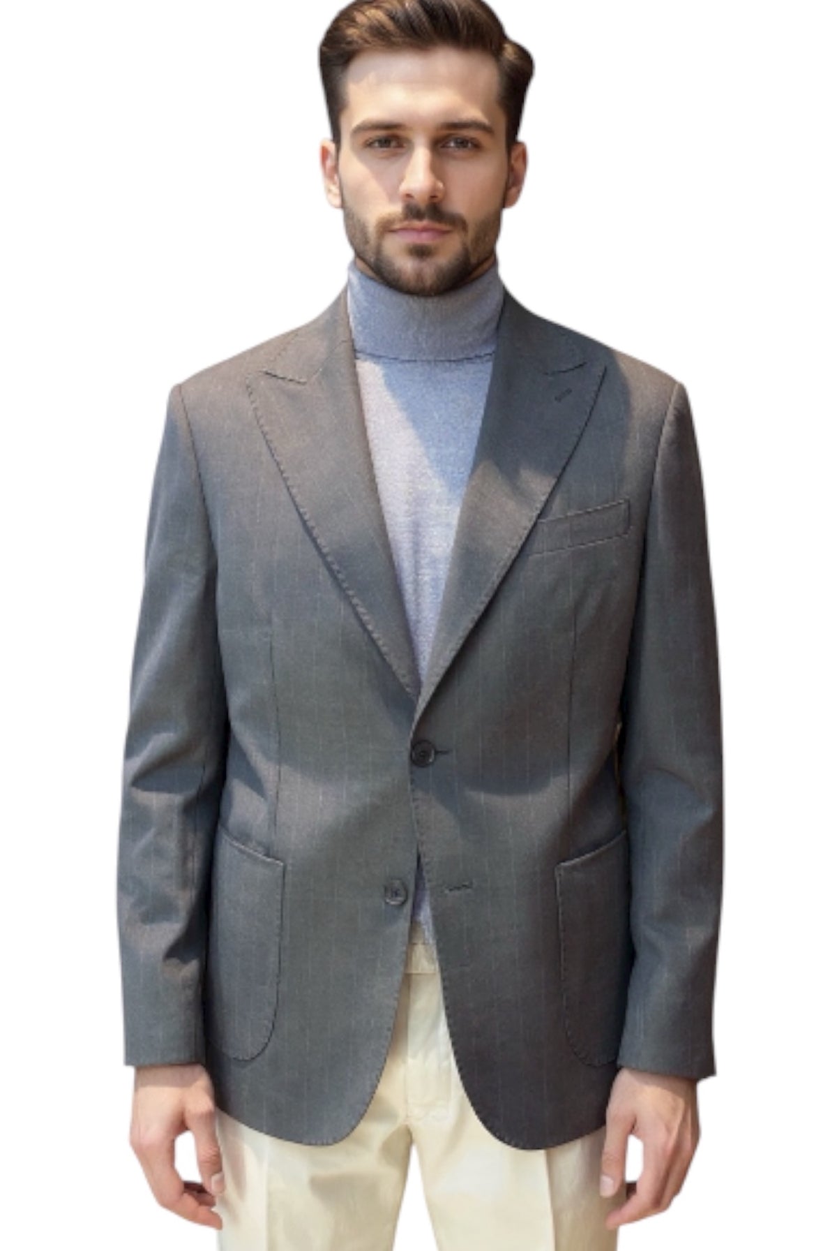 MARK MIDOR GIACCA GESSATA IN MISTO LANA COLORE GRIGIO