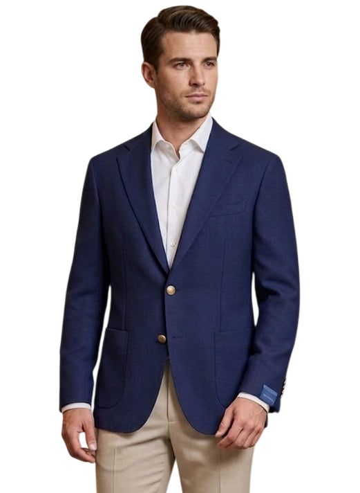 MARK MIDOR GIACCA IN MISTO LANA VERGINE CON BOTTONI IN METALLO COLORE BLU