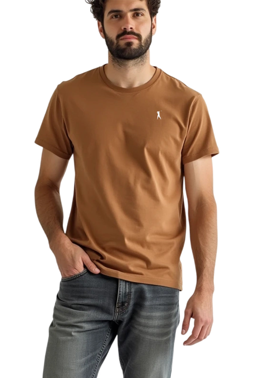 MARK MIDOR T-SHIRT IN MISTO COTONE COLORE TABACCO