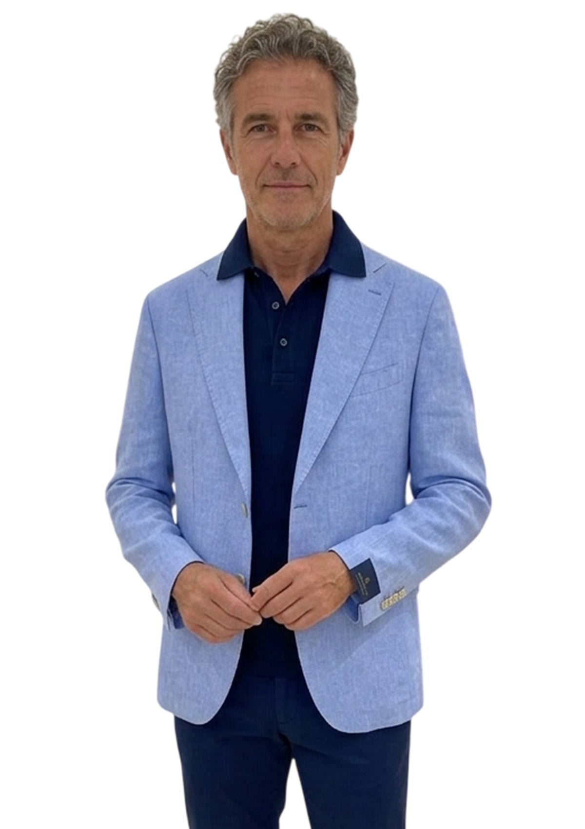 MARK MIDOR GIACCA IN LINO E COTONE COLORE AZZURRO CHIARO