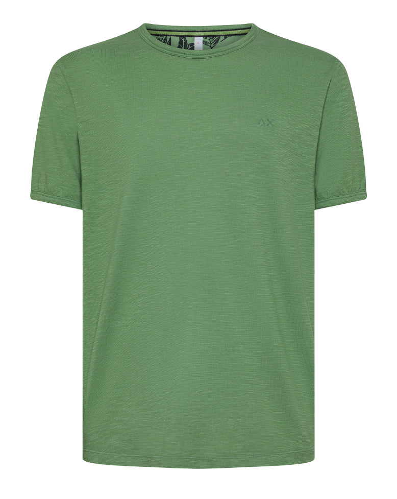 SUN68 UOMO T-SHIRT ROUND BOTTOM VERDE SALVIA
