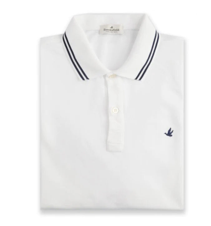 BROOKSFIELD POLO TIPPED COLLAR BIANCO