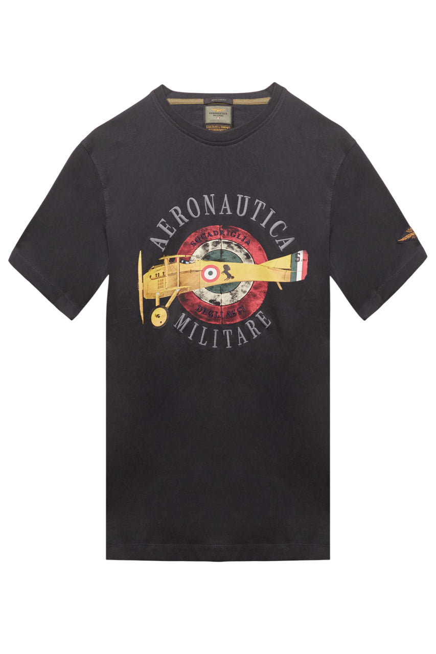 AERONAUTICA MILITARE T-SHIRT STAMPATA SQUADRIGLIA DEGLI ASSI BLU NAVY