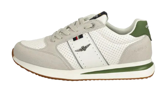 AERONAUTICA MILITARE SNEAKERS IN ECOPELLE VERDE BIANCO