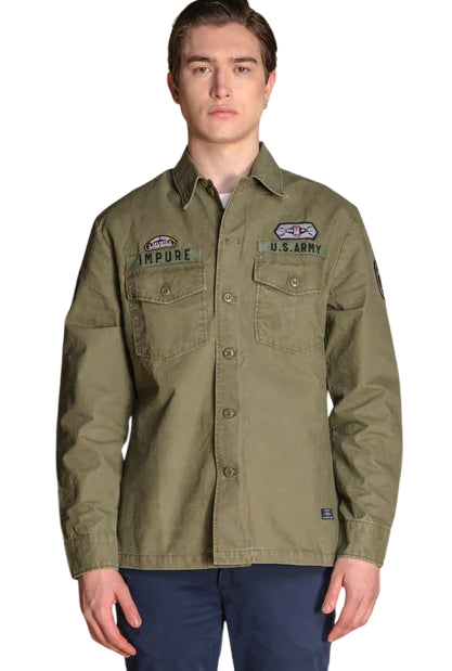 IMPURE CAMICIA COLT OVERSHIRT PATCH MILITARY GREEN