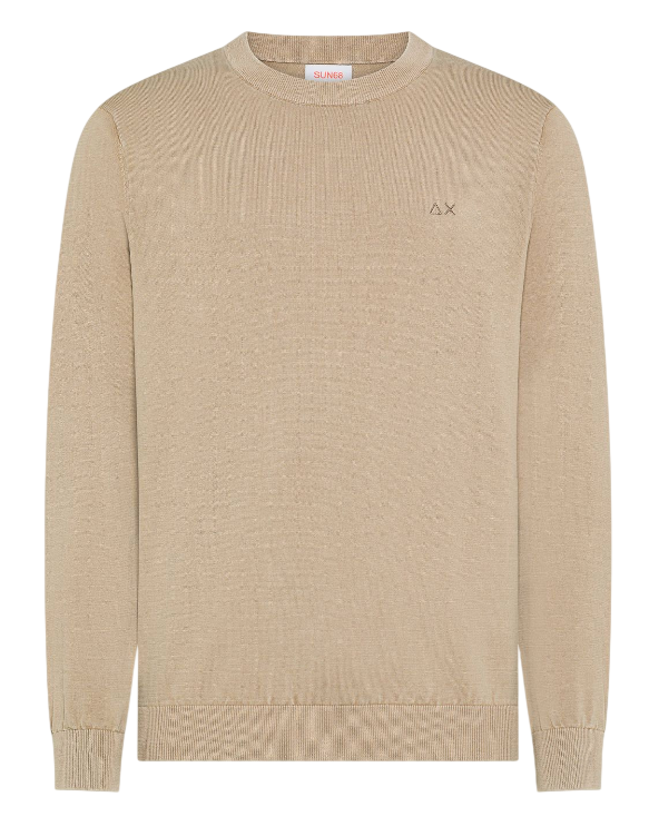 SUN68 MAGLIA UOMO IN COTONE COLORE STONE