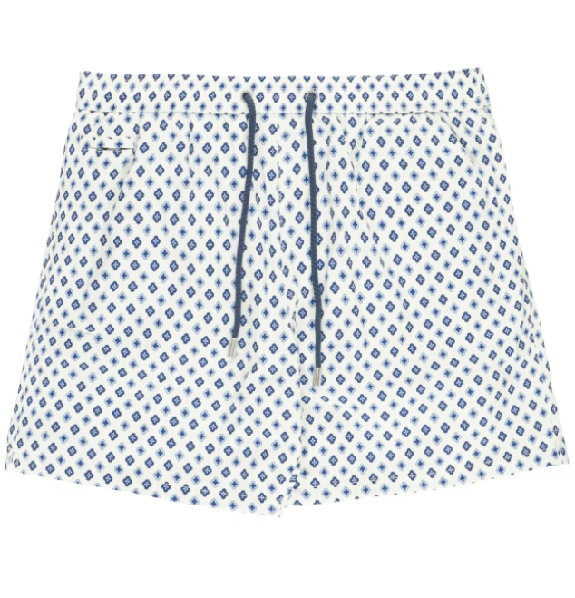MC2 SAINT BARTH COSTUME DA BAGNO TRUNKSUIT CON REFINED TIE BIANCO