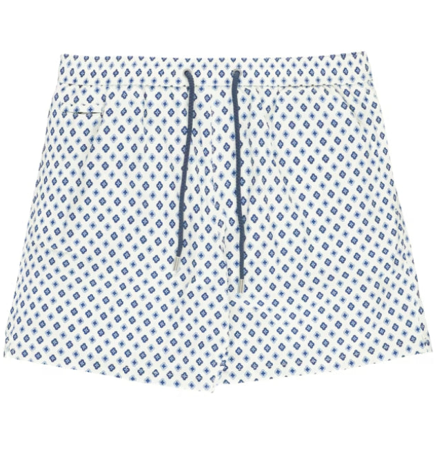 MC2 SAINT BARTH COSTUME DA BAGNO TRUNKSUIT CON REFINED TIE BIANCO