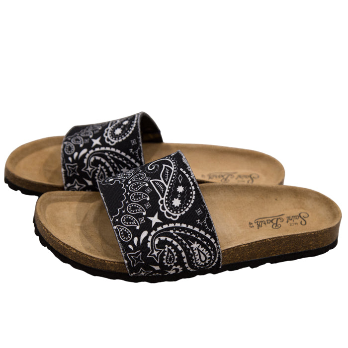 MC2 SAINT BARTH SANDALO CIABATTA UNISEX BANDANA NERO