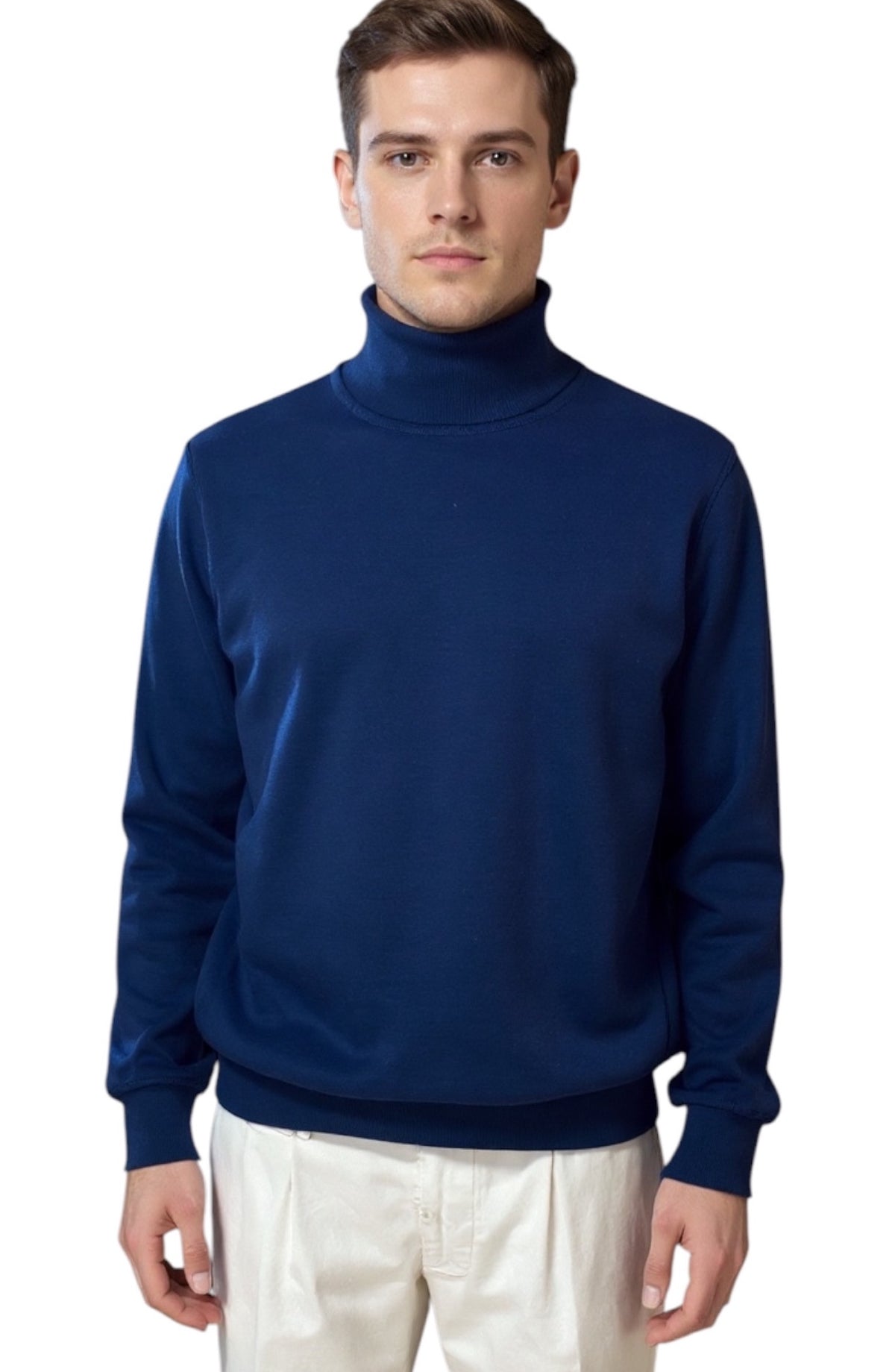 MARK MIDOR MAGLIA DOLCEVITA IN LANA E CASHMERE COLORE BLU NAVY