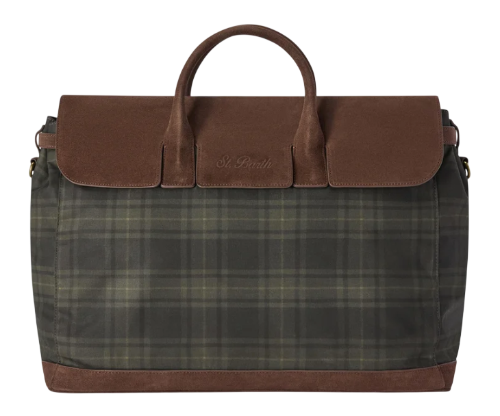 MC2 SAINT BARTH BORSA DA VIAGGIO GENTLEMAN IN TESSUTO CERATO CON STAMPA TARTAN