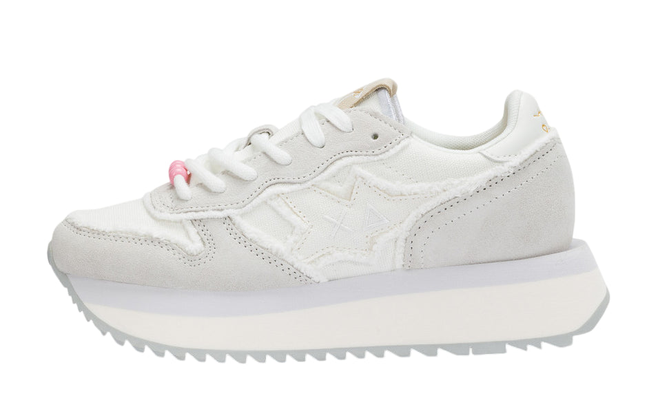 SUN68 SNEAKERS DONNA BIG STARGIRL CANVAS BIANCO PANNA