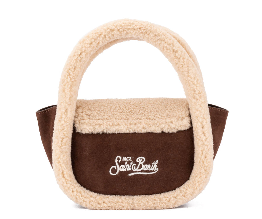 MC2 SAINT BARTH BORSA A MANO GILDA MUTTON SUEDE MARRONE