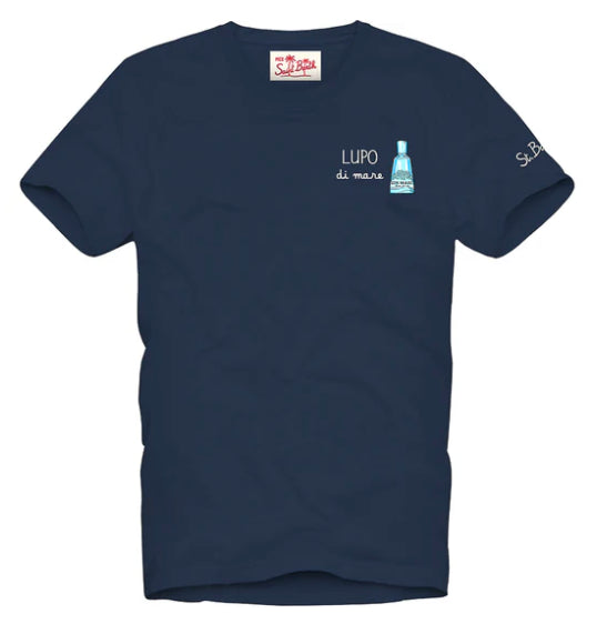MC2 SAINT BARTH T-SHIRT GIN MARE LUPO COLORE BLU