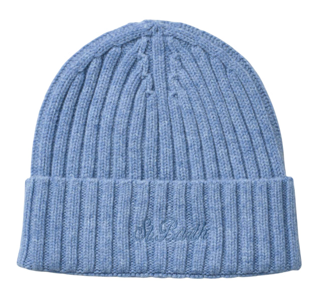 MC2 SAINT BARTH BERRETTO UOMO WENGEN WOOL IN LANA LIGHT BLU
