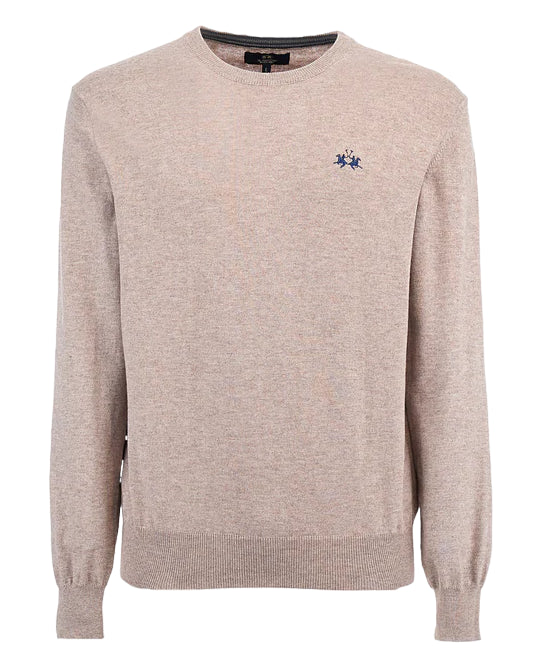 LA MARTINA PULLOVER REGULAR FIT COTONE WARM TAUPE MELANGE