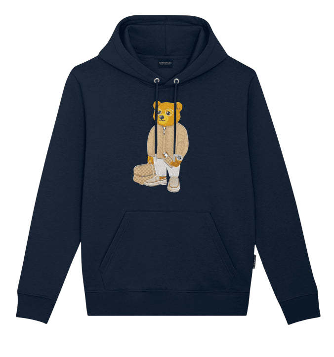 BARON FILOU FELPA CON CAPPUCCIO E BRAND FILOU CXLVI. BLU NAVY