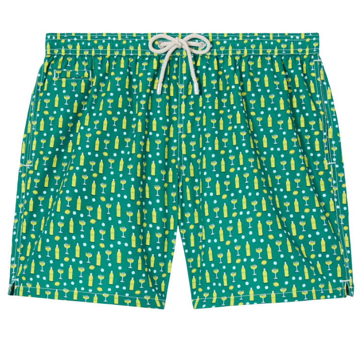 MC2 SAINT BARTH COSTUME MARE LIGHTING MICRO VERDE CON STAMPA CEDRATA E COCKTAIL