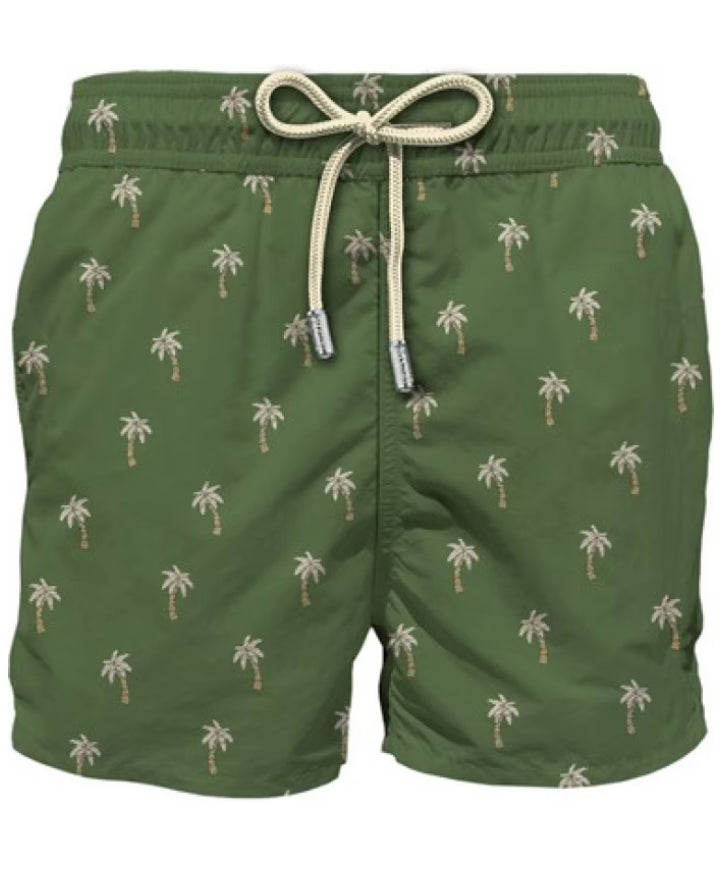 MC2 SAINT BARTH COSTUME DA BAGNO PATMOS STAMPA JACQUARD PALM VERDE