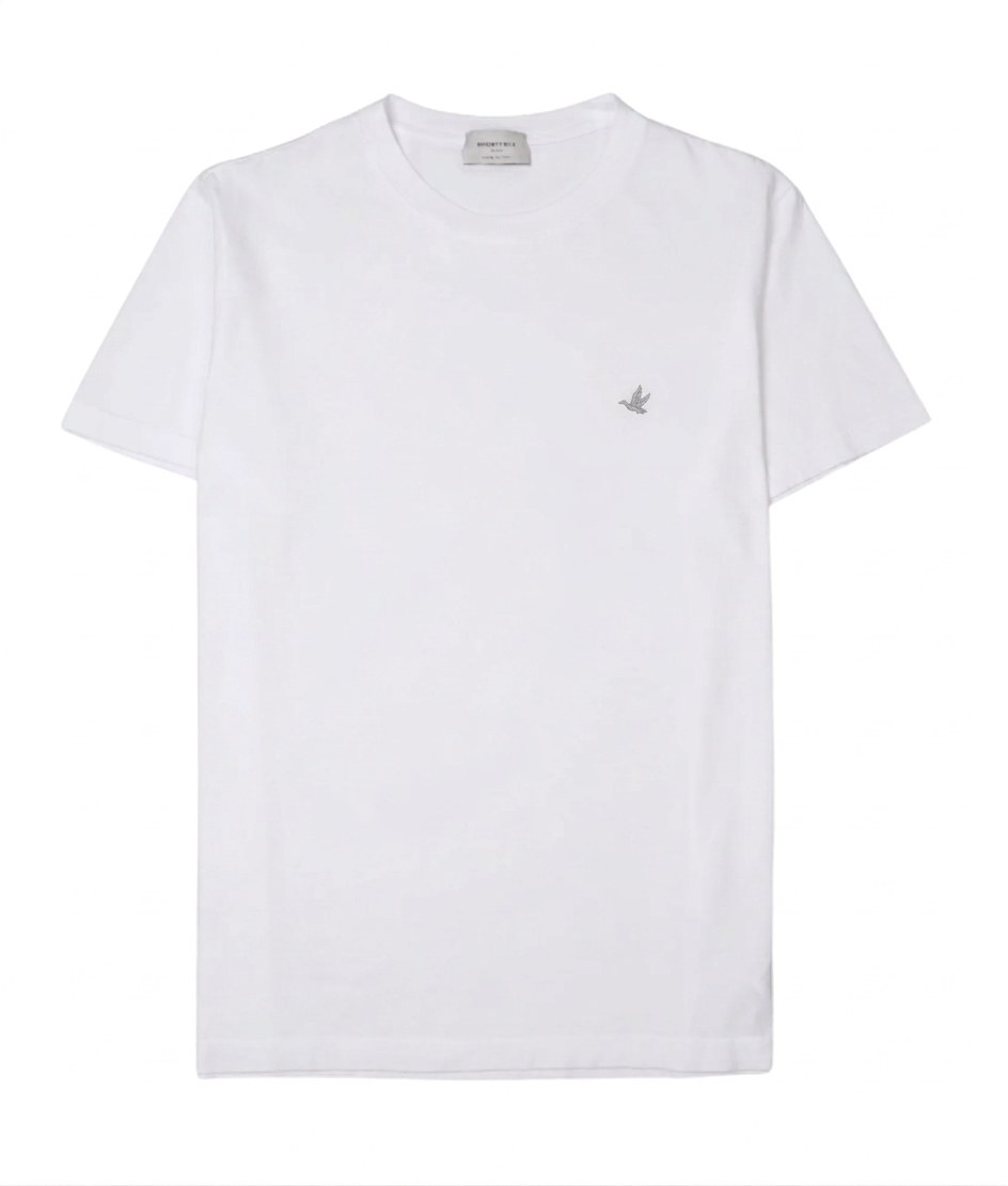 BROOKSFIELD T-SHIRT IN JERSEY DI COTONE CON LOGO RICAMATO WHITE
