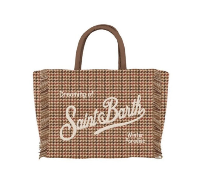 MC2 SAINT BARTH BORSA COLETTE PIED DE POULE 45 EMB WOOL SOFT MARRONE