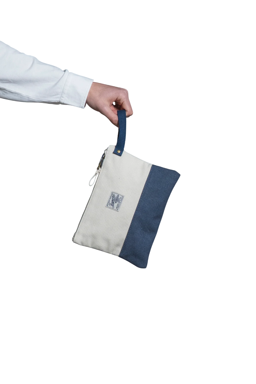 IMPURE POCHETTE SOHO CLUTCH BAG IN CANVAS OFF WHITE