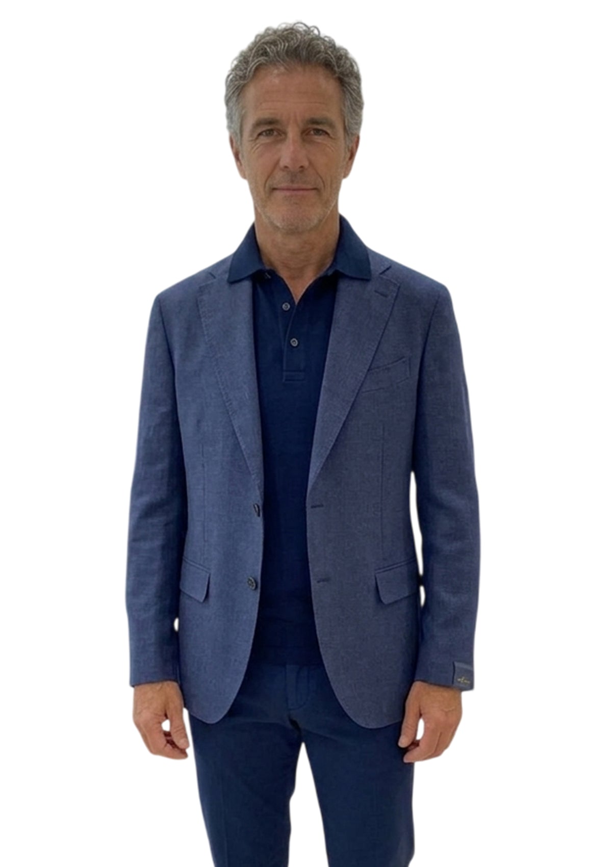 MARK MIDOR GIACCA IN LINO E COTONE COLORE BLU