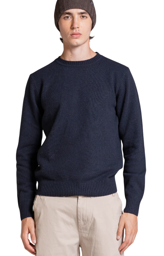 IMPURE MAGLIONE CHARLIE SWEATER IN LAMBSWOOL BLU NAVY