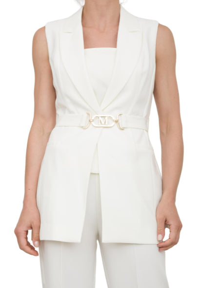 MARCIANO BY GUESS GILET IVA CON CINTURA WHITE
