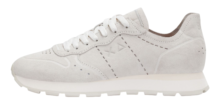 SUN68 SNEAKERS UOMO TOM RAW EDGE IN SUEDE BIANCO