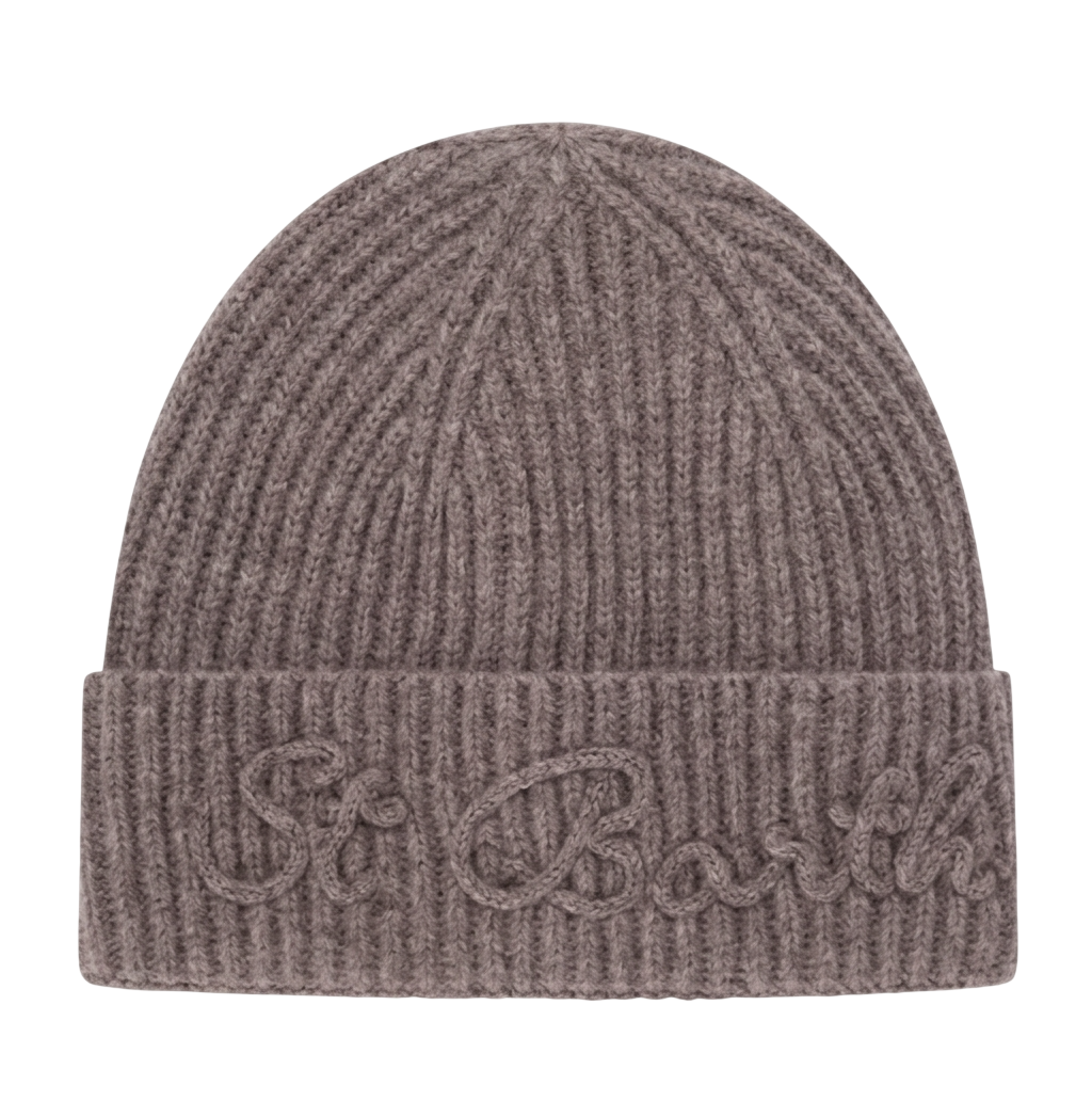 MC2 SAINT BARTH BERRETTO MOSS IN MISTO LANA E ALPACA CON RICAMO LOGO COLORE NUT