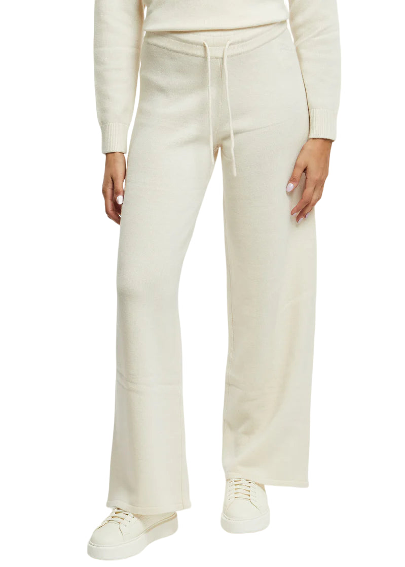 MC2 SAINT BARTH DONNA PANTALONI LARGHI IN MAGLIA OFF WHITE