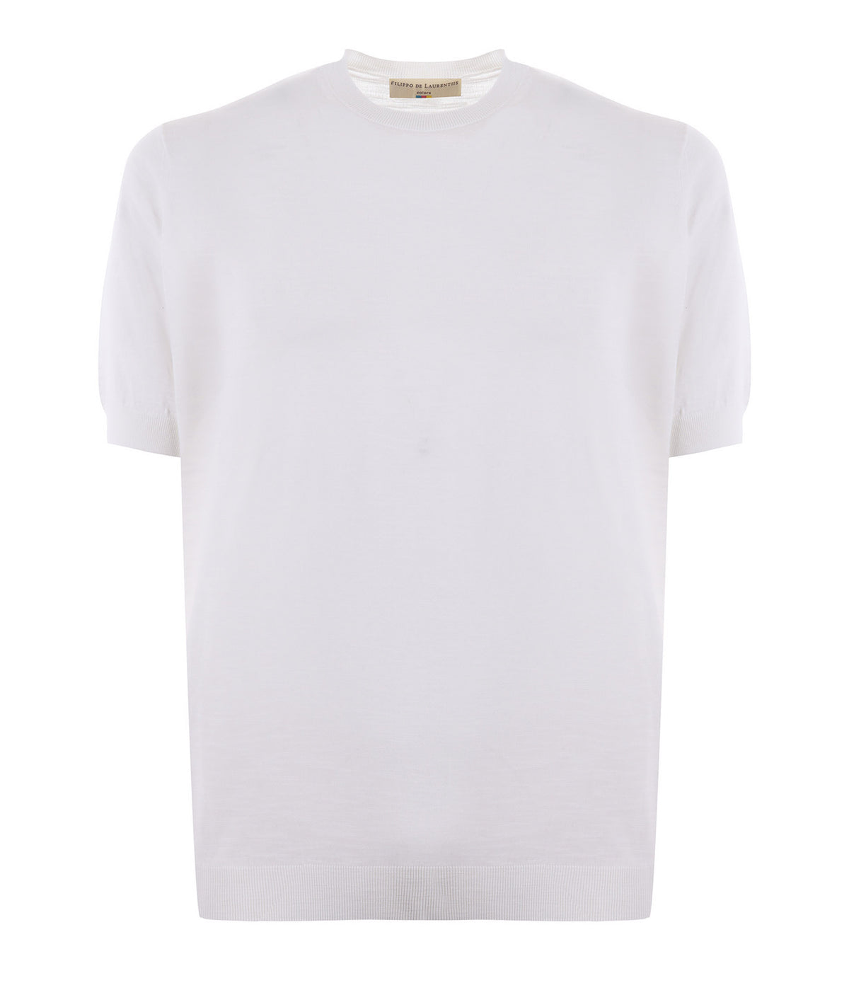 FILIPPO DE LAURENTIIS T-SHIRT IN PURO COTONE BIANCO OTTICO
