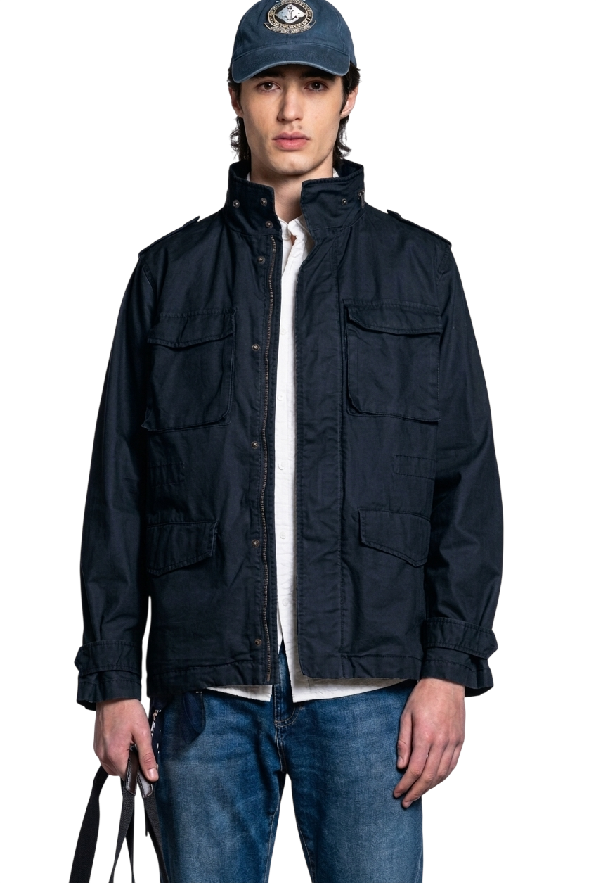 IMPURE KENT FIELD JACKET COTTON SLUB BLU