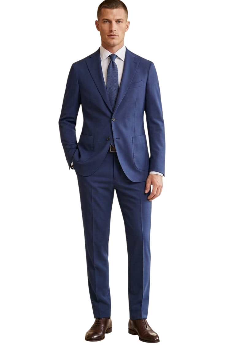 MARK MIDOR ABITO FREEDOM IN LANA SUPER 100'S COLORE BLU