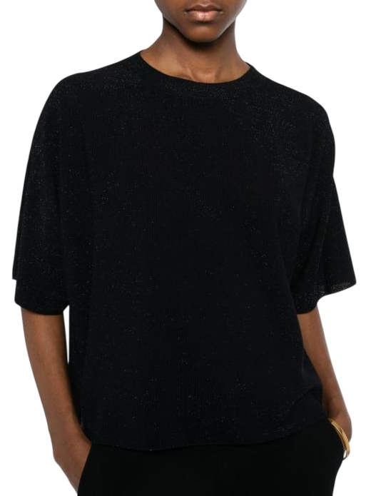 FABIANA FILIPPI T-SHIRT A MANICHE CORTE VESTIBILITA' AMPIA BLU NOTTE