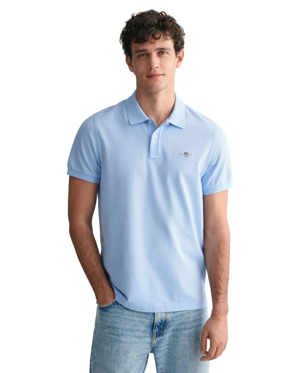 GANT POLO SHIELD IN PIQUE REGULAR CAPRI BLUE