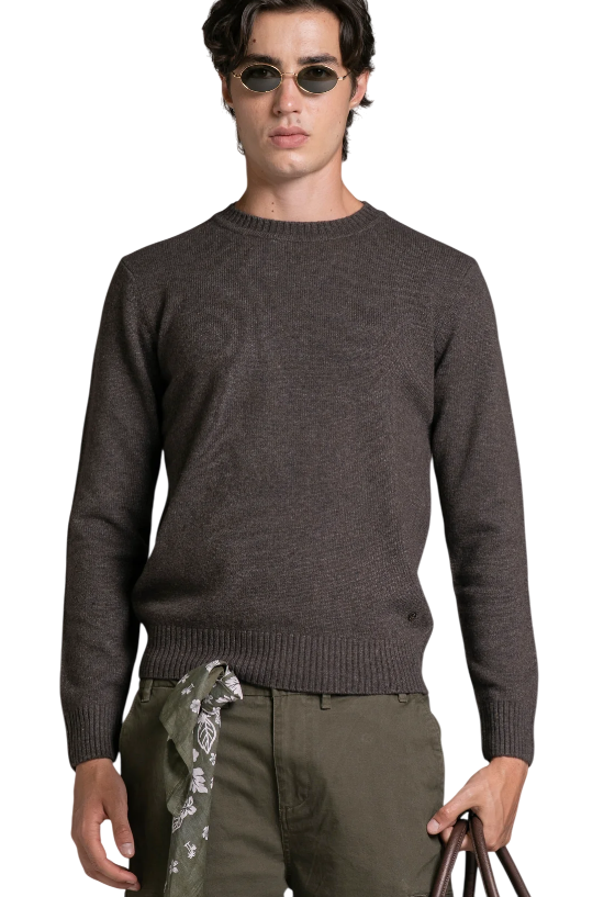 IMPURE MAGLIONE CHARLIE SWEATER IN LAMBSWOOL BROWN
